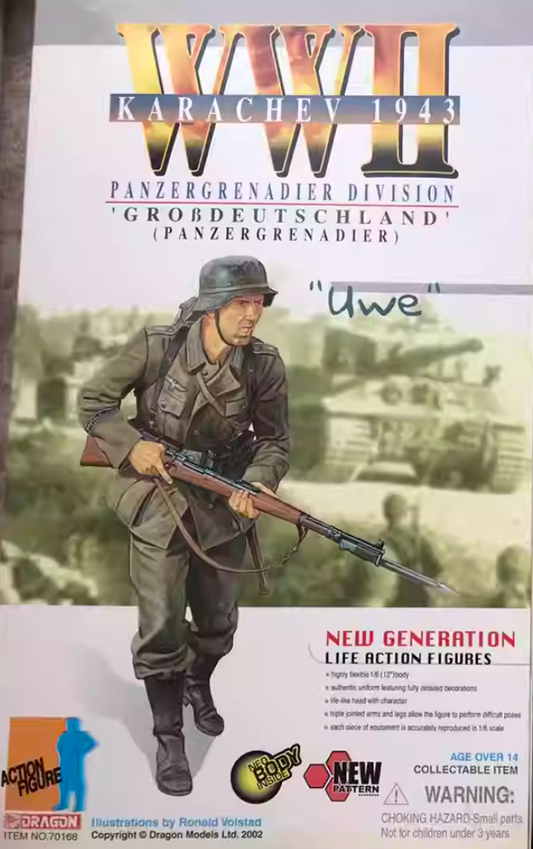 Dragon 1/6 12" 70168 WWII Karachev 1943 Panzergrenadier Division Grobdeutschland Uwe Action Figure