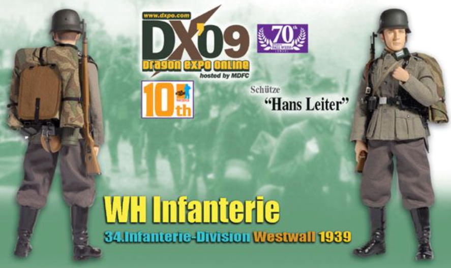 Dragon 1/6 12" 70737 WWII poland 1939 Wh Infantryman 34 Infanterie Division Scchutze DX09 Hans Leiter Action Figure