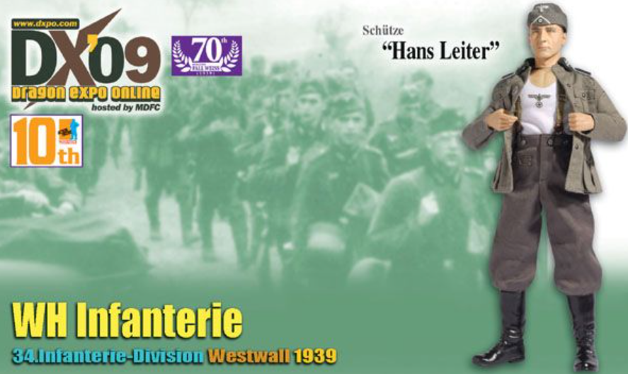 Dragon 1/6 12" 70737 WWII poland 1939 Wh Infantryman 34 Infanterie Division Scchutze DX09 Hans Leiter Action Figure