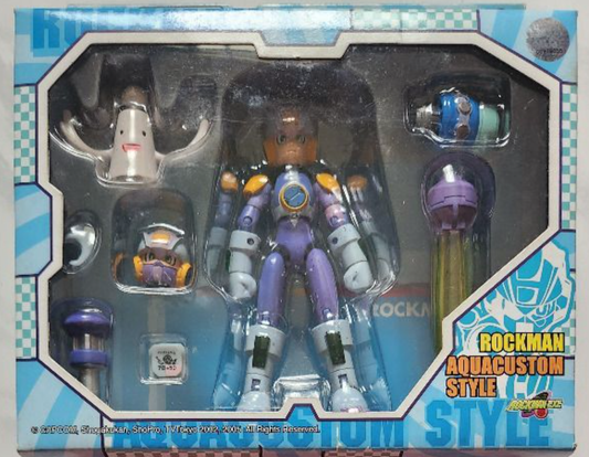 Bandai 2002 Capcom Mega Man Rockman Exe Rockin Action Aqua Custom Style Figure