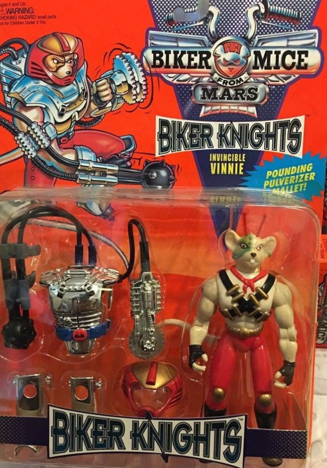 Galoob Biker Mice From Mars Biker Knights Invincible Vinnie Action Figure