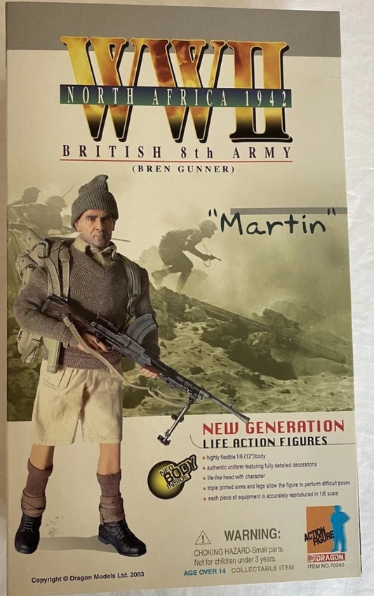 Dragon 1/6 12" 70240 North Africa 1942 British 8th Army Bren Gunner Martin Action Figure