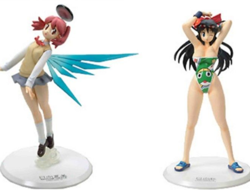 Megahouse 2005 1/8 Keroro Gunso Hinata Heroines Aki Hinata & Natsumi Hanata Pvc Figure Set