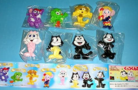 Bandai Felix the Cat Gashapon 8 Mini Magnet Figure Set
