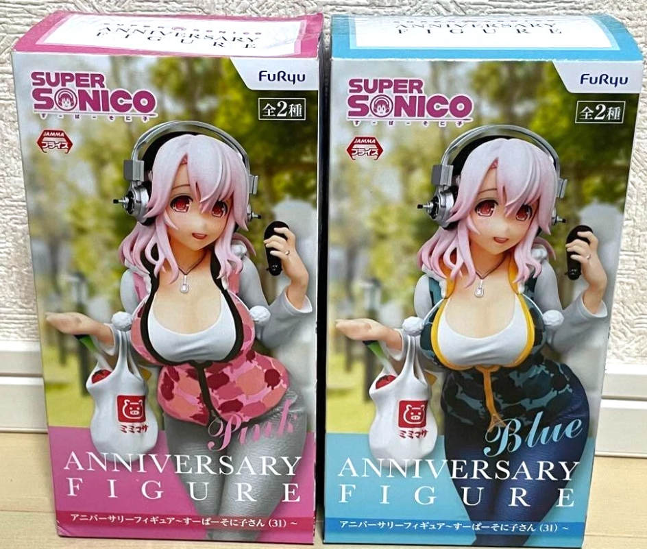 Furyu Nitro Super Sonico Anniversary Pink & Blue 2 Pvc Figure Set