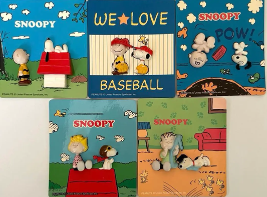 Kabaya The Peanuts Snoopy Magnet 5 Trading Figure Set
