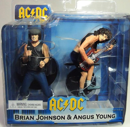 Neca Reel Toys 2007 AC/DC Brian Johnson & Angus Young Dual Pack Trading Figure