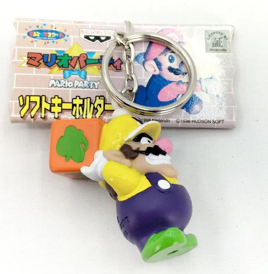 Banpresto 1998 Nintendo Mario Party Wario Key Chain Holder Trading Figure