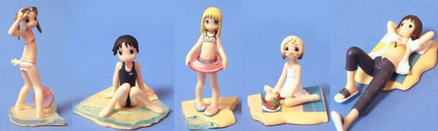 Toy's Works Capsule Ichigo Mashimaro Strawberry Marshmallow Bikini Swimsuit ver Gashapon 5 1P + 5 2P Color 10 Figure Set
