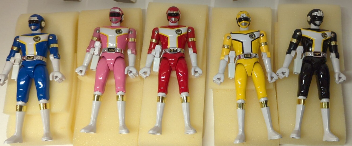 Bandai Power Rangers Kousoku Sentai Turboranger Chogokin 5 Fighter Action Figure Set