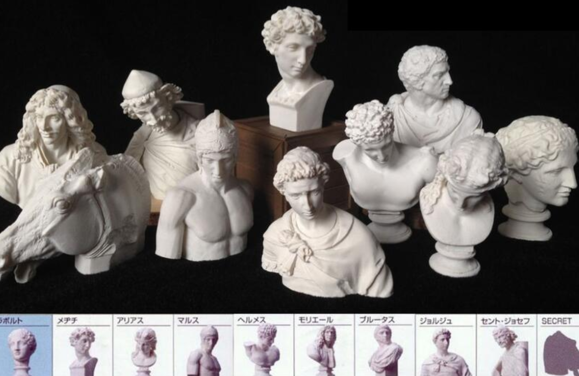 Yujin Gashapon Capsule Culture Course Part 1 Introduction to Plaster Drawing 10 Collection Figure Set