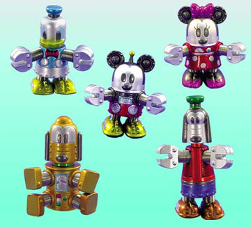 Yujin Gashapon Disney Robo-D 5 Mascot Strap Figure Set