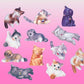 Yujin 2003 Gashapon Gacha Series Part 1 Cats 6+6 12 Collection Figure Set