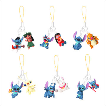 Yujin Disney Lilo & Stitch The Series Gashapon 6 Mascot Strap Collection Figure Set