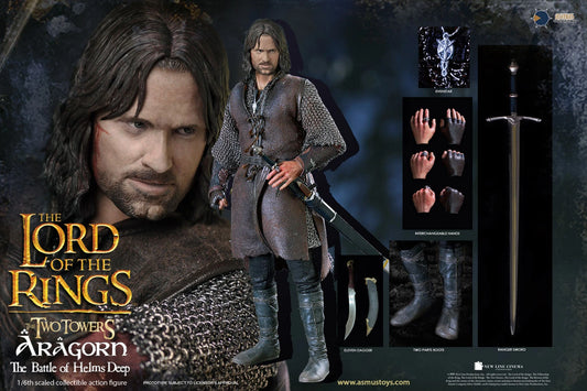 Asmus Toys 1/6 12" LOTR025 Heroes of Middle-Earth The Lord Of The Rings The Two Towers Aragorn The Battle of Helm's Deep Action Figure