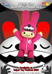 Toy2R 2006 Charlie Calderin Bunee Qee Taipei Toy Festival Monster Kid Bunee Red Limited Edition ver 9" Vinyl Figure
