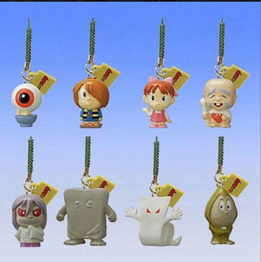 Bandai 2007 Gegege No Kitaro Gashapon Luminous Netsuke Part 1 8 Strap Collection Figure Set