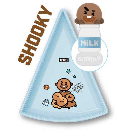 BTS BT21 Taiwan PX Mart Limited Shooky ver Triangle Plate w/ Figure