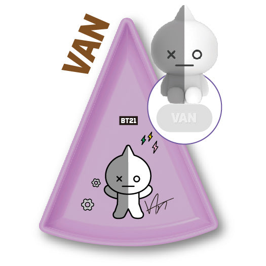 BTS BT21 Taiwan PX Mart Limited Van ver Triangle Plate w/ Figure