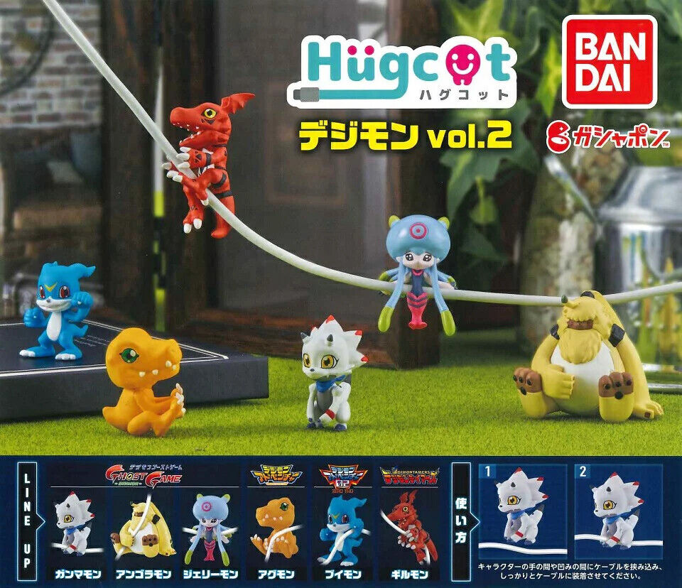 Bandai Hugcot Gashapon Digimon Digital Monsters Part 2 6 Collection Figure Set