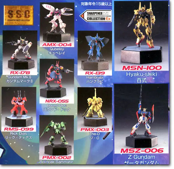 Seika Mobile Suit Z Gundam Pencil Sharpener Collection EX 9 Trading Figure Set
