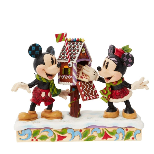 Enesco Jim Shore Disney Traditions Mickey & Minnie Mouse Letters to Santa 7" Collection Figure