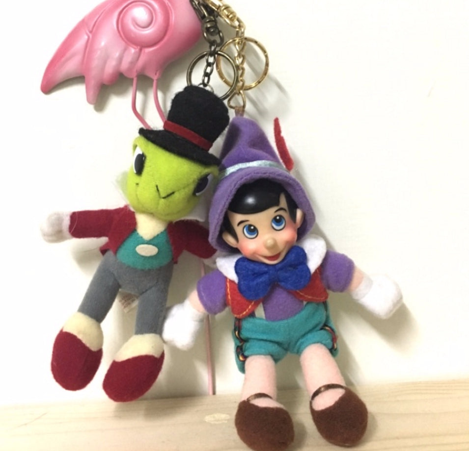 Vintage Disney Pinocchio & Jiminy Cricket Plush Doll Figure Set Used ...