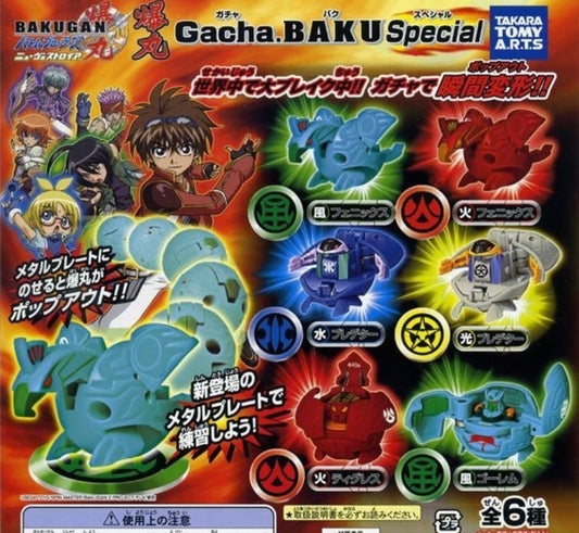 Takara Tomy Bakugan Battle Brawlers Gashapon Gacha Baku Special 6 Trading Figure Set