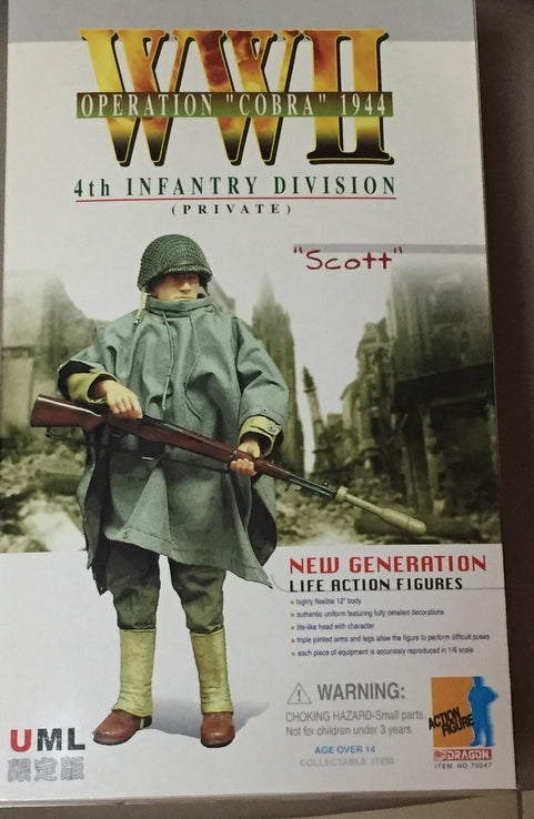 Dragon 1/6 12" New Generation Operation Cobra 1944 4th Infantry Division Private Scott Action Figure