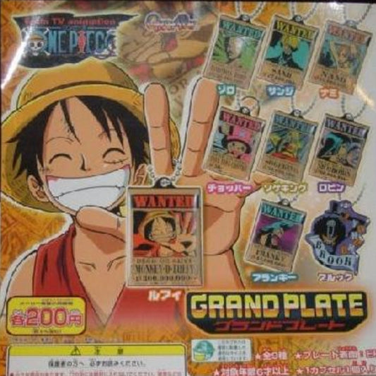 Bandai One Piece From TV Animation Gashapon Grand Plate 9 Strap Figure Set
