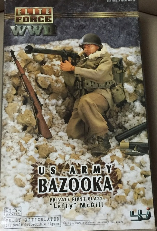 BBi 12" 1/6 Elite Force WWII US Army Bazooka Private First Class Lefty Mcgill Action Figure