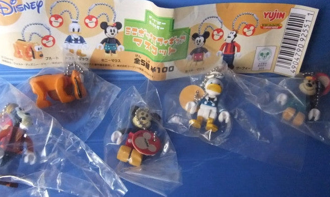 Yujin Disney Characters Mickey Classic Toy Gashapon Kubrick Style 5 Mini Box Figure Set