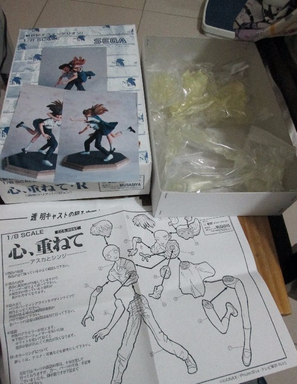 Sega 1/8 Neon Genesis Evangelion Shinji Ikari & Asuka Langley Soryu Crystal Ver Cold Cast Model Kit Figure