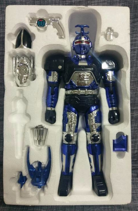 Bandai 1995 Juukou B-Fighter Beetle Borgs DX Blue Fighter Action Figure Used