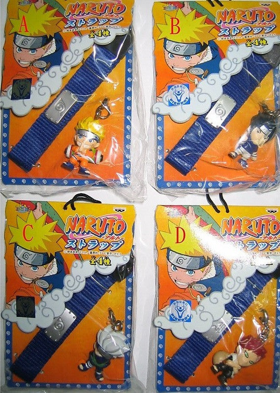 Banpresto Naruto Shippuden Mascot Phone Strap Headband Style 4 Trading Figure Set - Lavits Figure
