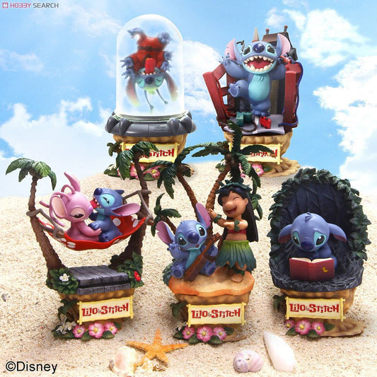 Square Enix Disney Formation Arts Lilo & Stitch 5 Trading Figure Set Used