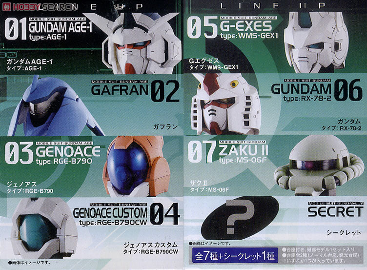 Bandai 2011 Mobile Suit Gundam Head Collection Vol 1 8 Trading Figure Set