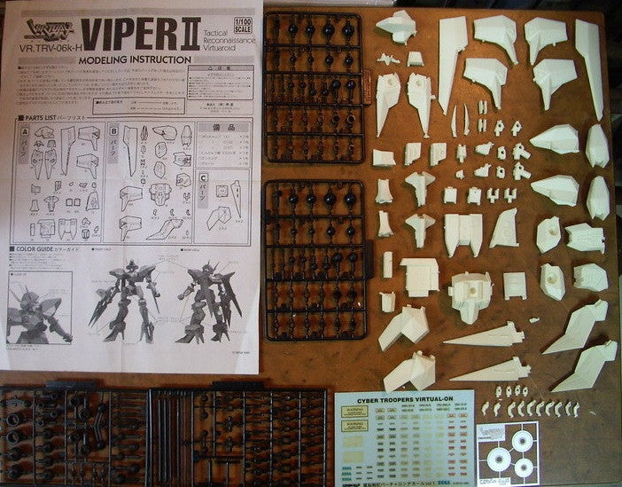 Kotobukiya 1995 Sega 1/100 Virtual On Cyber Troopers Series No 4 TRV-06k-H Viper II Tactical Reconnaissance Virtuaroid Cold Cast Model Kit Figure - Lavits Figure
 - 3