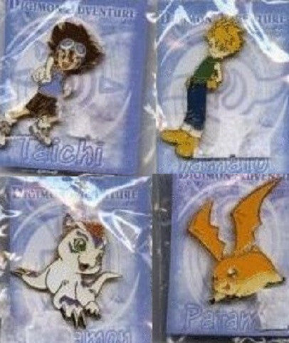 Digimon Digital Monster Adventure 4 Metal Pin Set Taichi Yamato Gomamon Patamon - Lavits Figure
