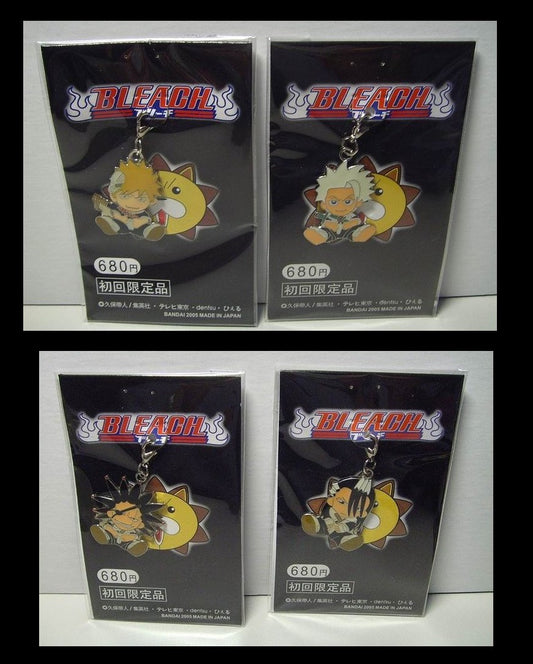 Bandai 2005 Bleach Limited 4 Metal Mascot Strap Figure Set - Lavits Figure
