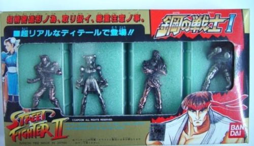 Bandai 1992 Street Fighter Metal Iron Part Vol 1 4 Mini Collection Trading Figure Set - Lavits Figure
