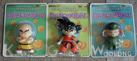 Banpresto Dragon Ball Collection Soft Vinyl 2 Klilyn Son Goku Gouku Woolong 3 Figure Set