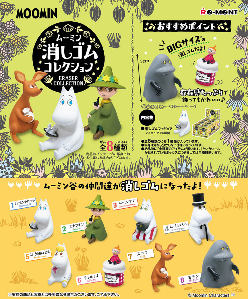 Re-ment The Story of Moomin Valley Miniature Eraser Collection Sealed Box 8 Random Trading Figure Set