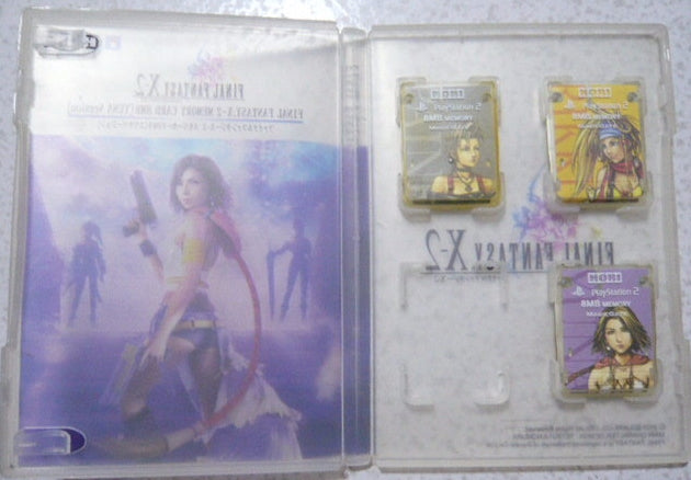 Hori Final Fantasy X-2 PlayStation 2 PS2 3 Memory Card 8MB Case Set Used