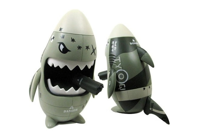 ToyQube 2008 Huck Gee Nemo Sharky Spit-Fire MK1 Grey Ver 8" Vinyl Figure