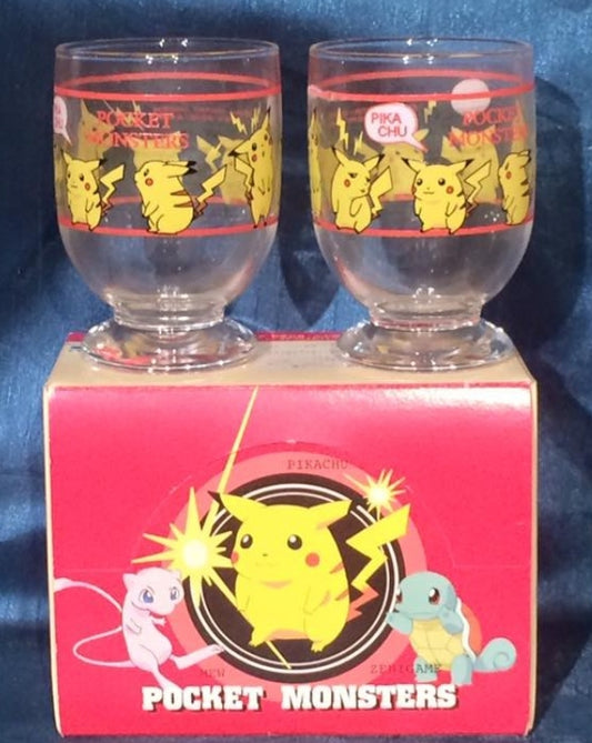 Nintendo Pokemon Pocket Monsters 2 Glass Cups Pikachu Set D
