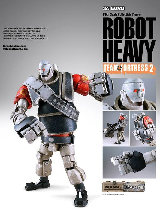 ThreeA 3A Toys Ashley Wood Team Fortress Mann vs Machine Robot Heavy Red Ver Vinyl Figure - Lavits Figure
 - 1