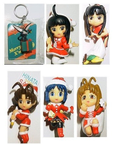 Love Hina Christmas Xmas 6 Mascot Key Chain Holder Trading Figure Set - Lavits Figure
