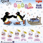 Yujin Pingu Penguin Gashapon Egg Shape 6 Mascot Swing Strap Figure Set