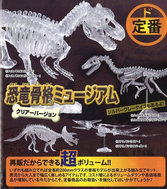 Epoch Gashapon Dinosaur Skeleton Museum 8 Crystal Ver Figure Set